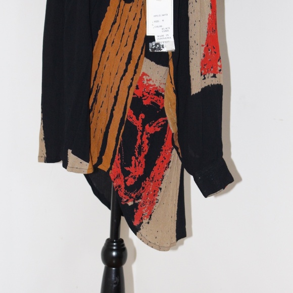 Vintage Creazioni Effeci 1980s Colorblock Geometric Abstract Blouse Oversized - Picture 6 of 10